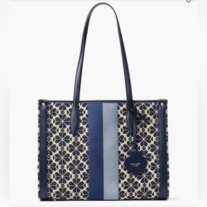 NWT! Spade Flower Jacquard Stripe Market Medium Tote